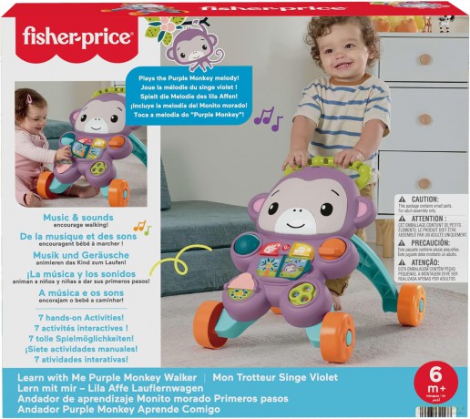 Fisher-Price Fioletowa Małpka Interaktywny Chodzik