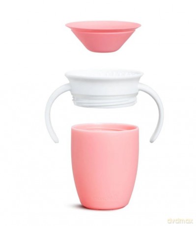 Kubek treningowy z uchwytami Munchkin Miracle 360° 207ml różowy