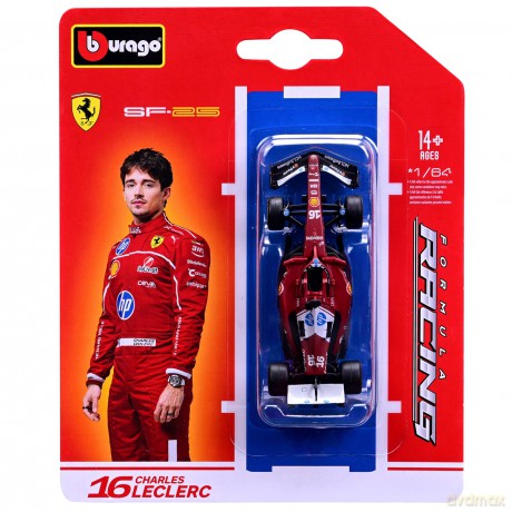 Bburago Model 1:64 BOLID F1 Ferrari SF-25 2025 Charles Leclerc 18-56801