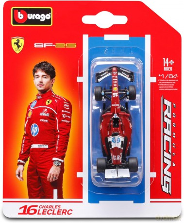 Bburago Model 1:64 BOLID F1 Ferrari SF-25 2025 Charles Leclerc 18-56801