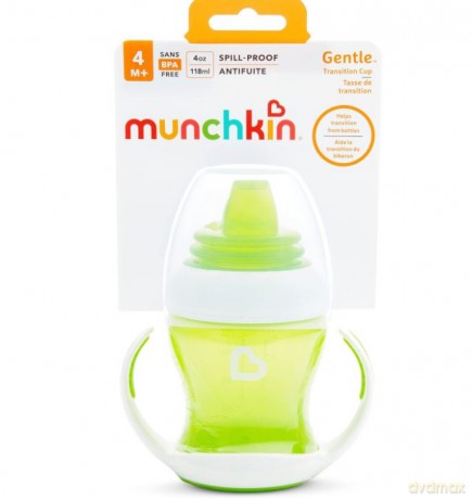 Kubek z miękkim ustnikiem i uchwytami Munchkin 118ml zielony