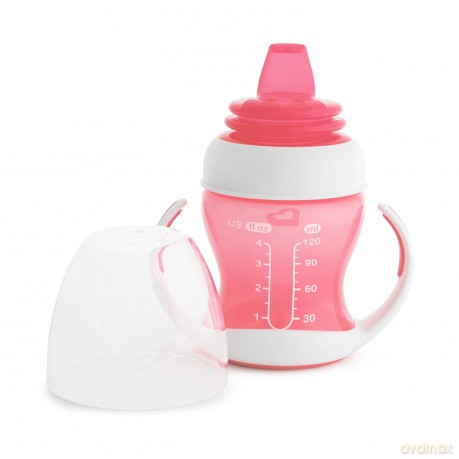 Kubek z miękkim ustnikiem i uchwytami Munchkin 118ml różowy