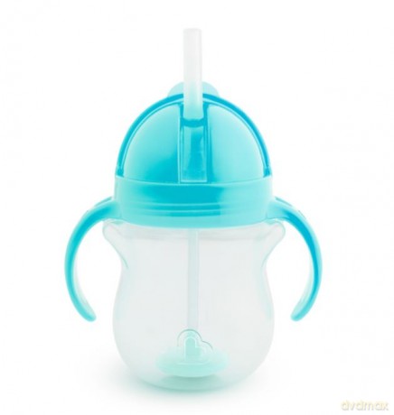 Kubek Munchkin niekapek ze słomką 207ml niebieski