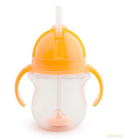 Kubek Munchkin niekapek ze słomką 207ml pomarańczowy