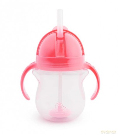 Kubek Munchkin niekapek ze słomką 207ml różowy
