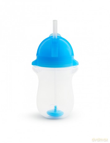 Kubek Munchkin niekapek ze słomką 296ml niebieski