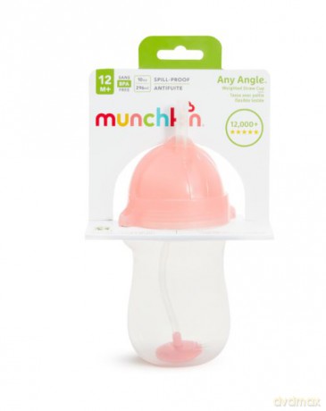 Kubek Munchkin niekapek ze słomką 296ml różowy