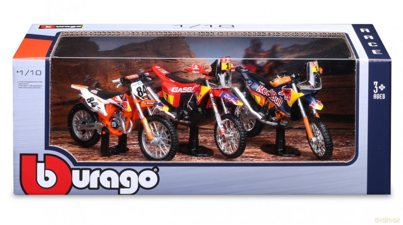 Bburago Model 1:18 Zestaw motocykli Red Bull KTM Factory Racing 18-51113