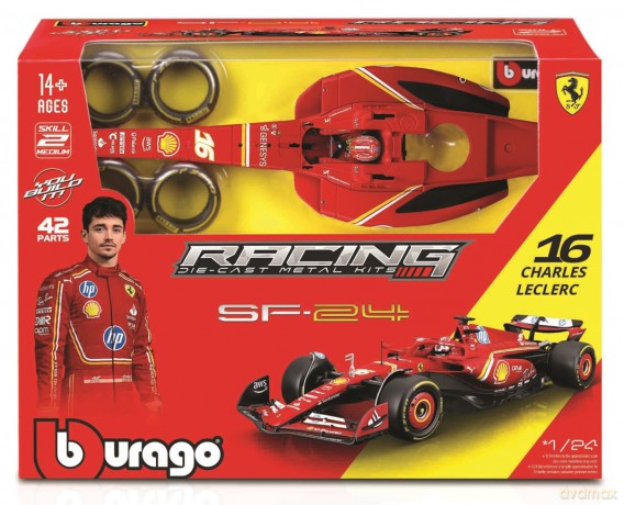 Bburago Model 1:24 BOLID F1 Ferrari SF-24 Charles Leclerc do złożenia 18-26858