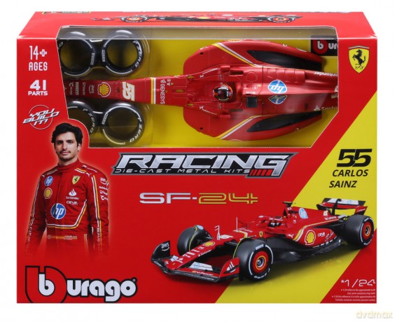 Bburago Model 1:24 BOLID F1 Ferrari SF-24 Carlos Sainz do złożenia 18-26859