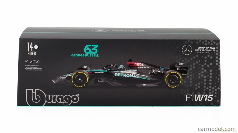 Bburago Model 1:24 BOLID F1 Mercedes AMG W15 2024 George Russell 18-28063