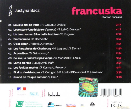 Justyna Bacz: Francuska - chanson francaise [CD]