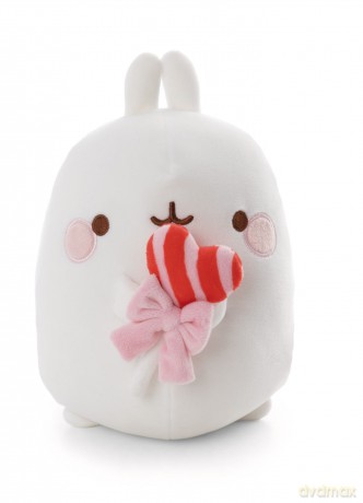NICI Przytulanka MOLANG z lizakiem w kształcie serca 12 cm
