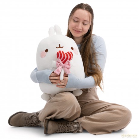 NICI Przytulanka MOLANG z lizakiem w kształcie serca 48 cm