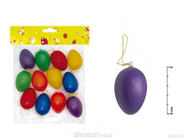 Ozdoba jajka jednokolorowe 6cm 12szt