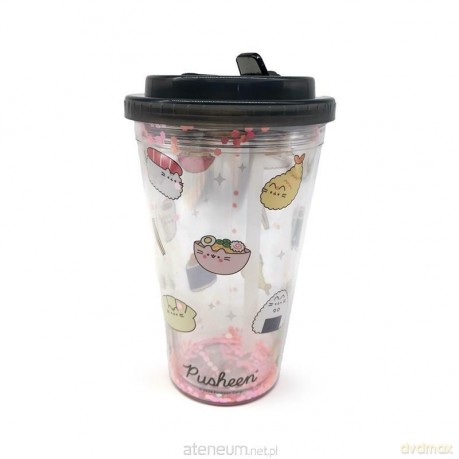 Kubek ze słomką i pokrywką Pusheen Sushi Cat