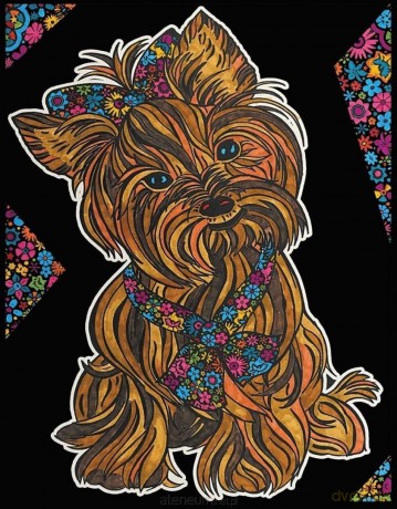 Kolorowanka welurowa Yorkshire Terrier 47x35cm [KSIĄŻKA]