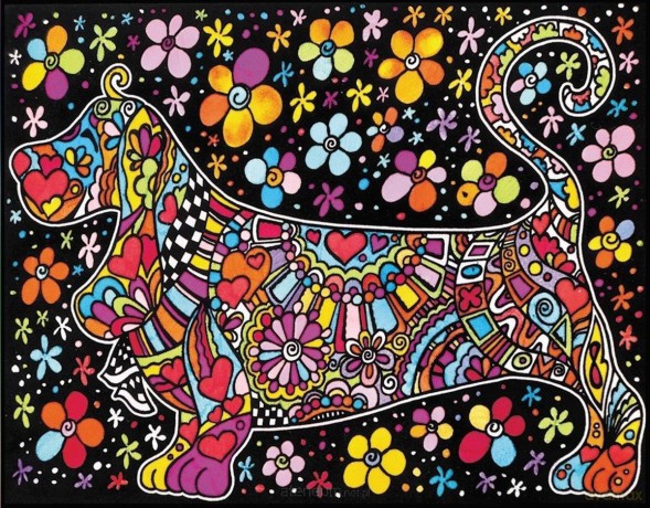 Kolorowanka welurowa Basset 47x35cm [KSIĄŻKA]