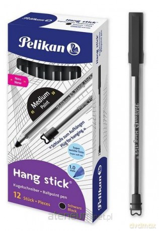 Długopis Hang Stick 1mm czarny (12szt) PELIKAN