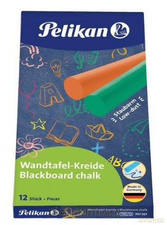 Kreda bezpyłowa 12 kolorów PELIKAN