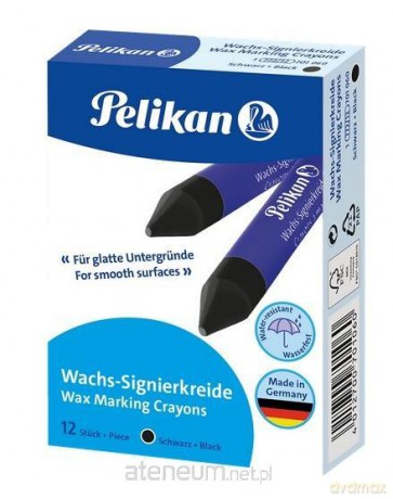Kredki świecowe czarne 12szt PELIKAN