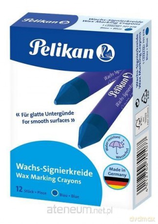 Kredki świecowe niebieskie 12szt PELIKAN