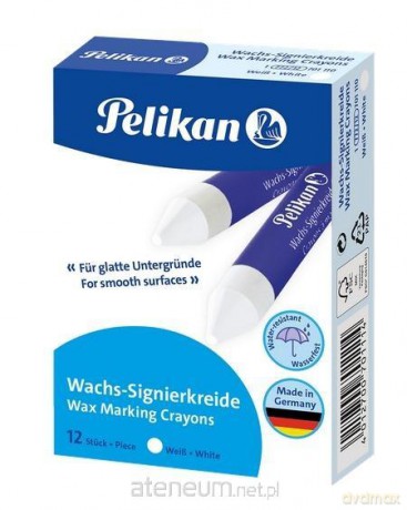 Kredki świecowe białe 12szt PELIKAN