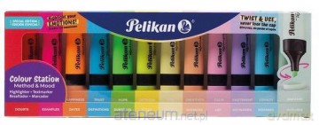 Zakreślacz 12 kolorów + podstawka PELIKAN