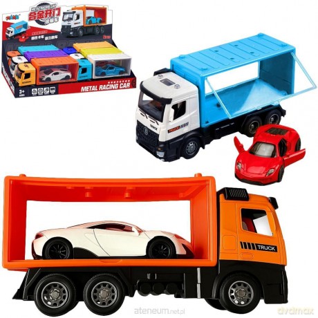 Auto ciężarowe z autem metalowym mix