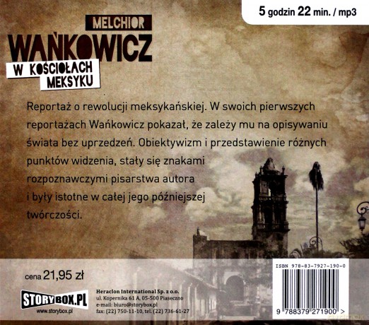 W kościołach Meksyku - Melchior Wańkowicz [AUDIOBOOK] [CD-MP3]