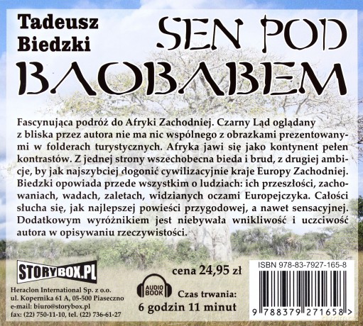 Sen pod baobabem - Tadeusz Biedzki [AUDIOBOOK] [CD-MP3]