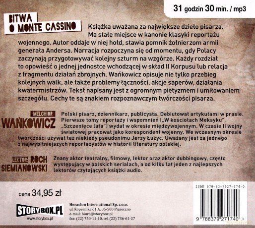 Bitwa o Monte Cassino - Melchior Wańkowicz [AUDIOBOOK] [CD-MP3]