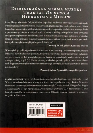 Dominikańska summa muzyki. Traktat De musica Hieronima z Moraw - Błażej Matusiak [KSIĄŻKA]