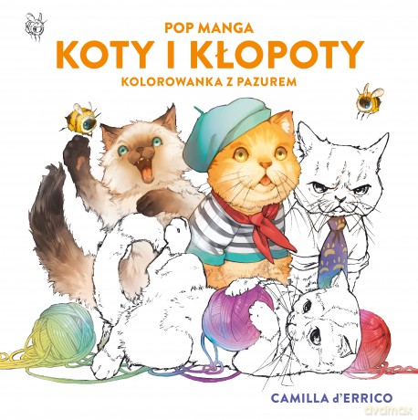 Pop manga. Koty i kłopoty. Kolorowanka z pazurem - Camilla D'Errico [KSIĄŻKA]