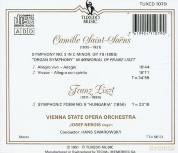 LIszt - Hungaria; Sain-Saens - Symphony No 3, \'Organ\' [CD]