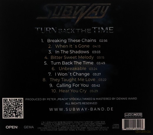Subway: Turn Back The Time (digipack) [CD]
