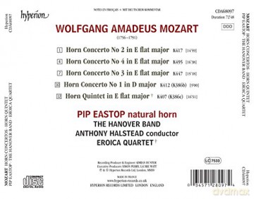 Pip Eastop: Mozart:Horn Concertos (Pip Eastop; The Hanover Band; Eroica Quartet, Anthony Halstead) [CD]
