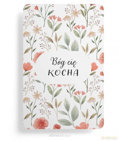 Magnes na lodówkę - Bóg Cię kocha - kwiaty