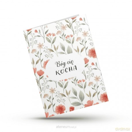 Kartka składana - Bóg Cię kocha - kwiaty