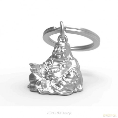 Brelok do kluczy 3D Budda srebrny
