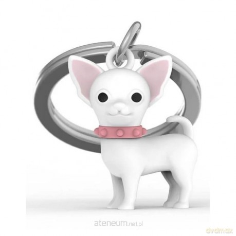 Brelok do kluczy 3D chihuahua biała