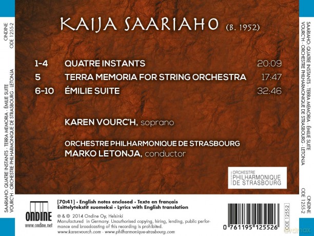 Karen Vourc\'h: Saariaho:Quatre Instants [CD]