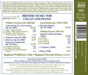 Raphael Wallfisch: Music For Cello And Piano [CD]