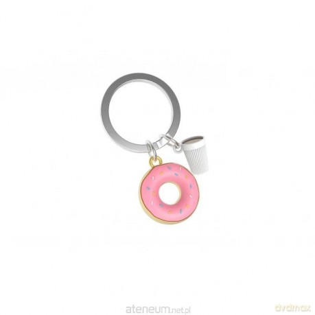 Brelok do kluczy 3D donut pączek z kubkiem