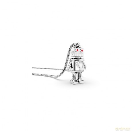 Naszyjnik robot srebrny