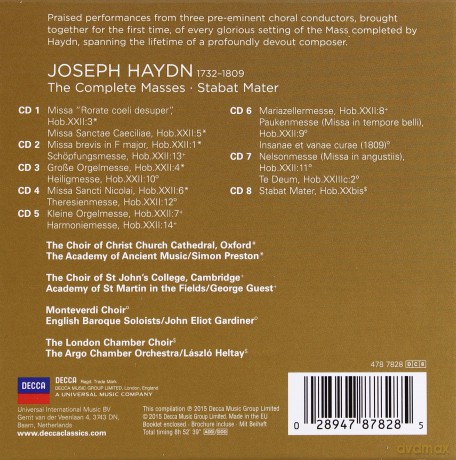 John Eliot Gardiner: Haydn: The Complete Masses; Stabat Mater [8CD]