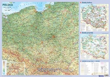 Mapa Polski plansza edukacyjna na ścianę i biurko