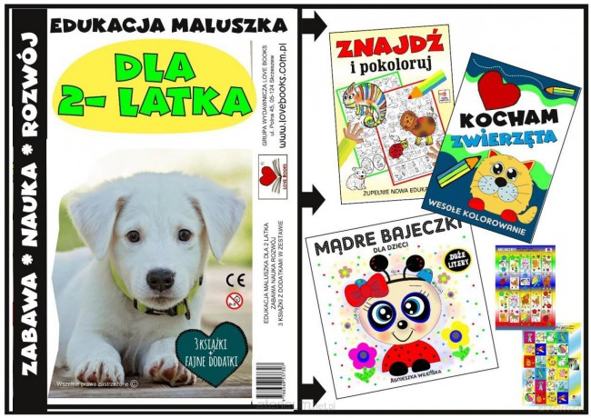 Edukacja maluszka - zestaw książeka 2 latka [KSIĄŻKA]
