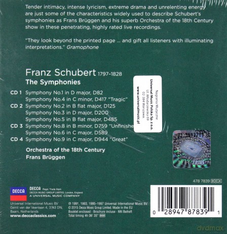 Orchestra Of The 18th Century: Schubert: The Symphonies [4CD]