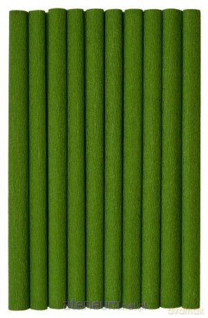 Bibuła marszczona oliwkowa 10szt 50x200cm